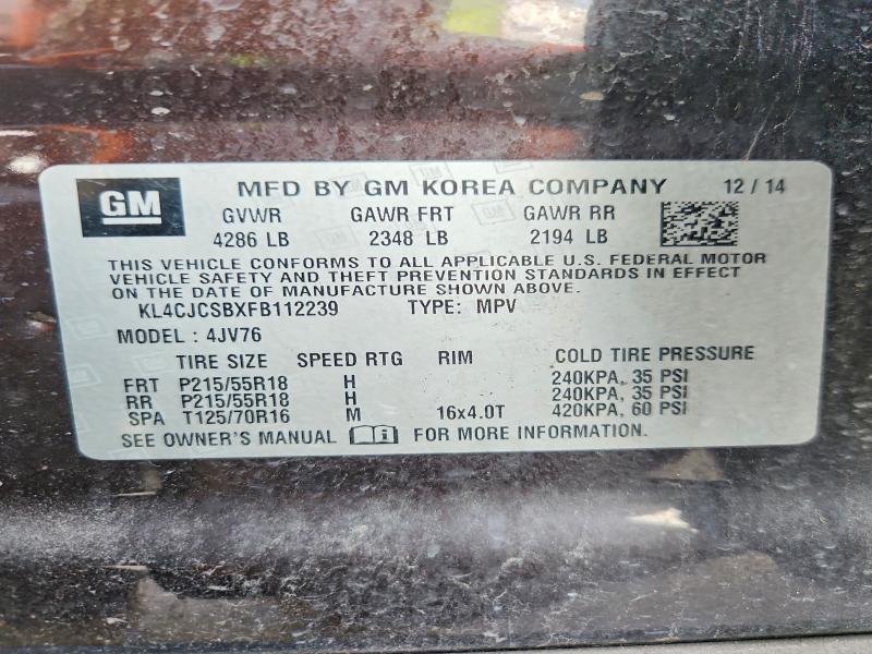 Продажа на аукционе авто 2015 Buick Encore, vin: KL4CJCSBXFB112239, номер лота: 56606766