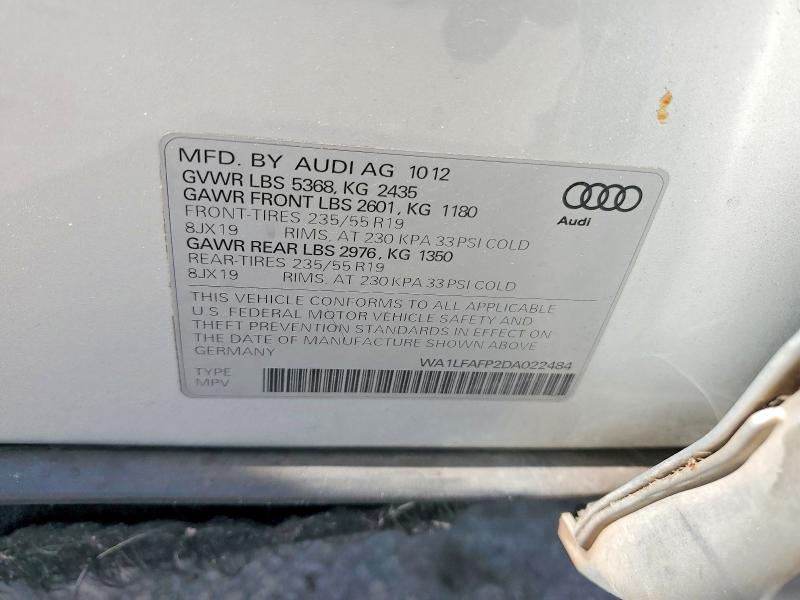 Aukcja sprzedaży 2013 Audi Q5, vin: WA1LFAFP2DA022484, numer aukcji: 55710076