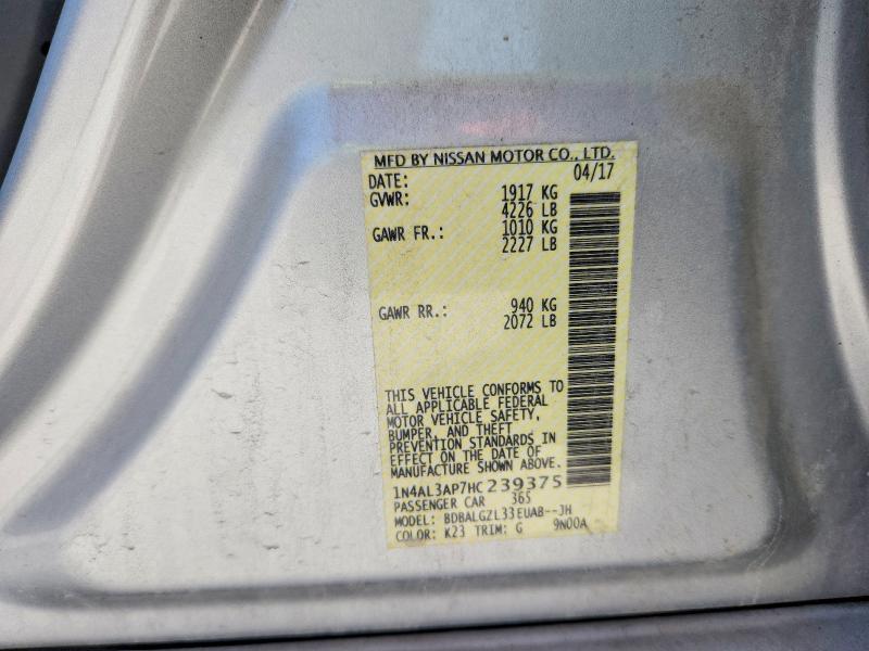 Продаж на аукціоні авто 2017 Nissan Altima, vin: 1N4AL3AP7HC239375, номер лоту: 58781526