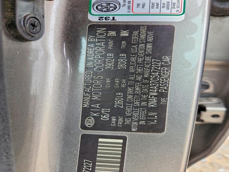 Aukcja sprzedaży 2012 Kia Forte, vin: KNAFW4A37C5472127, numer aukcji: 56666136