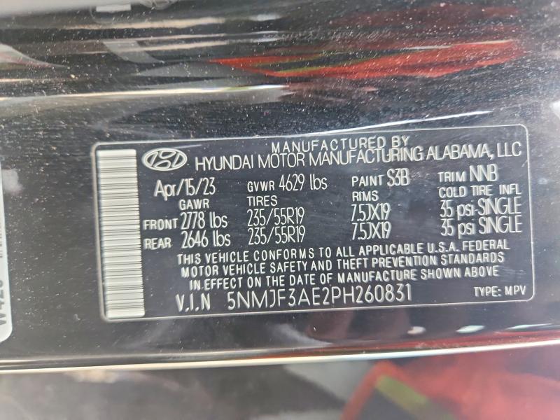 2023 Hyundai Tucson მანქანა იყიდება აუქციონზე, vin: 5NMJF3AE2PH260831, აუქციონის ნომერი: 57393076