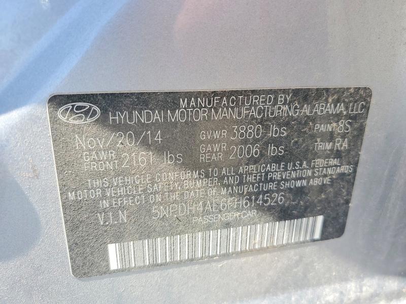 Продажа на аукционе авто 2015 Hyundai Elantra, vin: 5NPDH4AE6FH614526, номер лота: 55928936