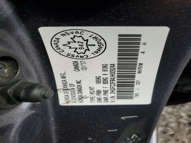 Aukcja sprzedaży 2018 Honda Civic, vin: 2HGFC2F84JH009244, numer aukcji: 55515626