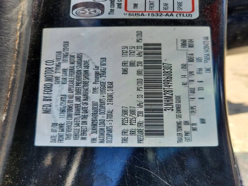 Aukcja sprzedaży 2009 Lincoln Mkz, vin: 3LNHM28T49R608307, numer aukcji: 57393906