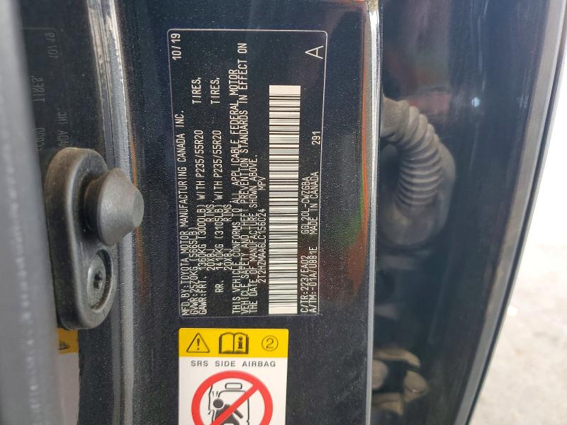 56384806 :رقم المزاد ، 2T2HZMAA6LC156024 vin ، 2020 Lexus Rx مزاد بيع