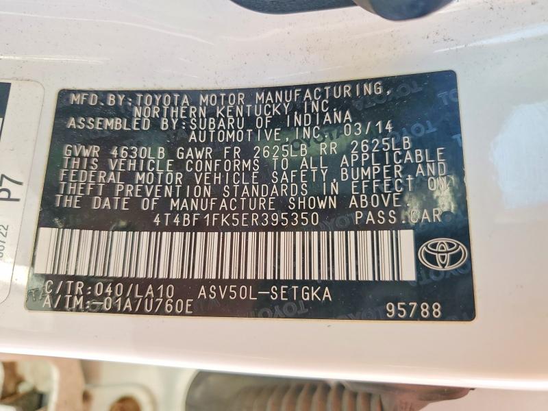 58582266 :رقم المزاد ، 4T4BF1FK5ER395350 vin ، 2014 Toyota Camry مزاد بيع