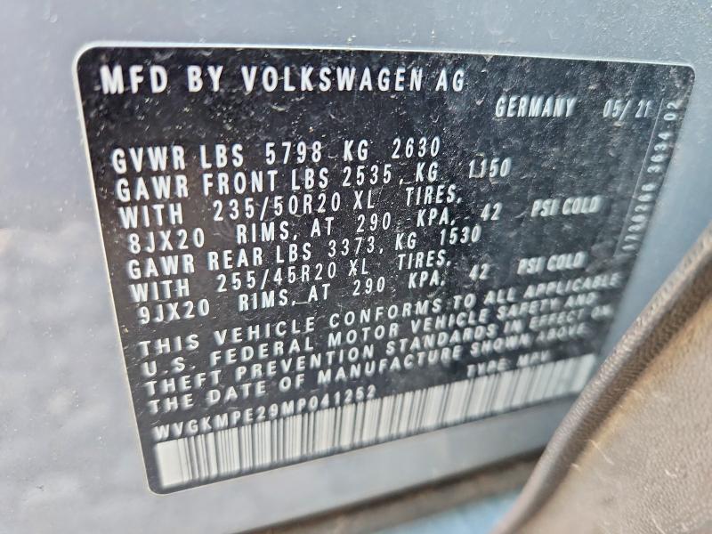 Aukcja sprzedaży 2021 Volkswagen Id.4, vin: WVGKMPE29MP041252, numer aukcji: 55511706