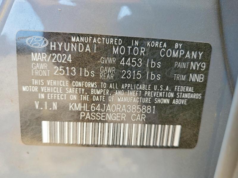 Продажа на аукционе авто 2024 Hyundai Sonata, vin: KMHL64JA0RA385881, номер лота: 57769136