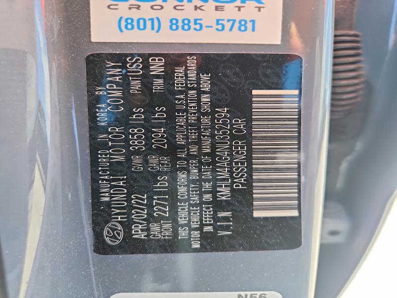 Aukcja sprzedaży 2022 Hyundai Elantra, vin: KMHLM4AG4NU352594, numer aukcji: 55180476
