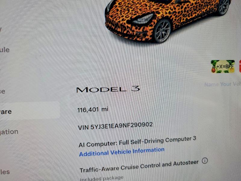 2022 Tesla Model 3 მანქანა იყიდება აუქციონზე, vin: 5YJ3E1EA9NF290902, აუქციონის ნომერი: 56550606