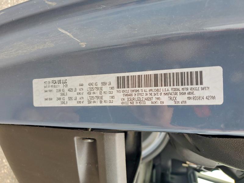 Продаж на аукціоні авто 2020 Ram Promaster 3500, vin: 3C6URVJG3LE140207, номер лоту: 57853006