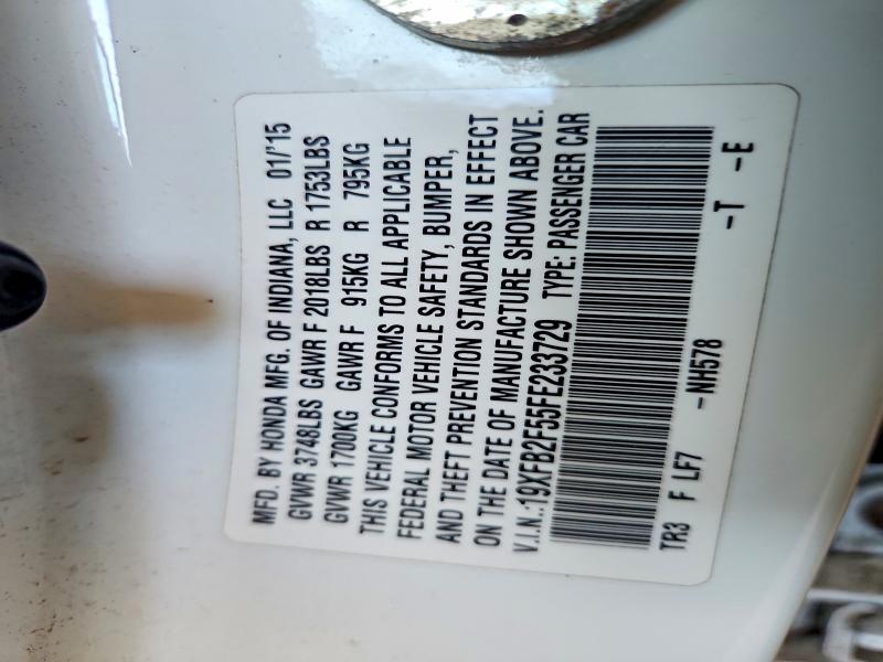 58303416 :رقم المزاد ، 19XFB2F55FE233729 vin ، 2015 Honda Civic مزاد بيع