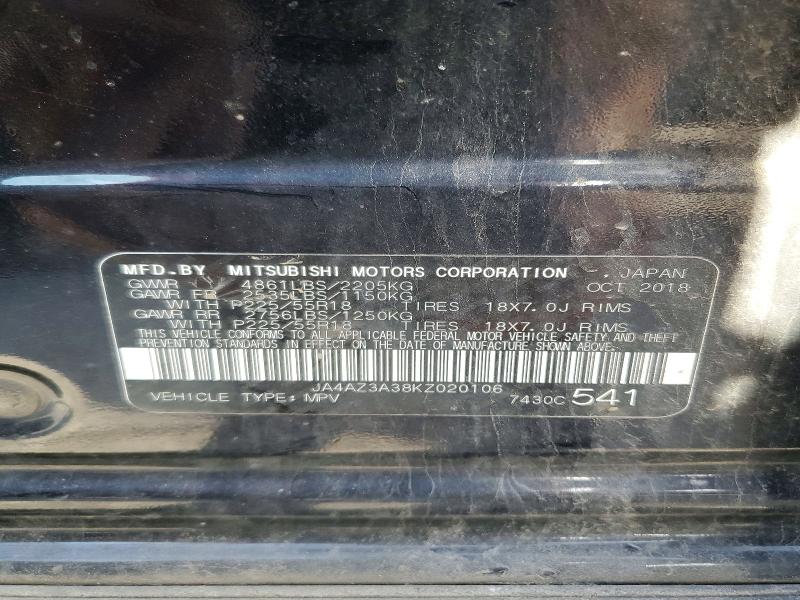 Aukcja sprzedaży 2019 Mitsubishi Outlander, vin: JA4AZ3A38KZ020106, numer aukcji: 56941936