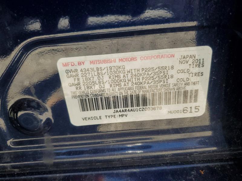 Продаж на аукціоні авто 2012 Mitsubishi Outlander Sport, vin: JA4AR4AU1CZ003678, номер лоту: 56156196