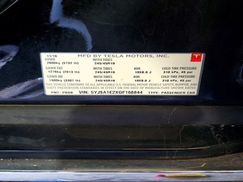 Aukcja sprzedaży 2016 Tesla Model S, vin: 5YJSA1E2XGF168844, numer aukcji: 55369616