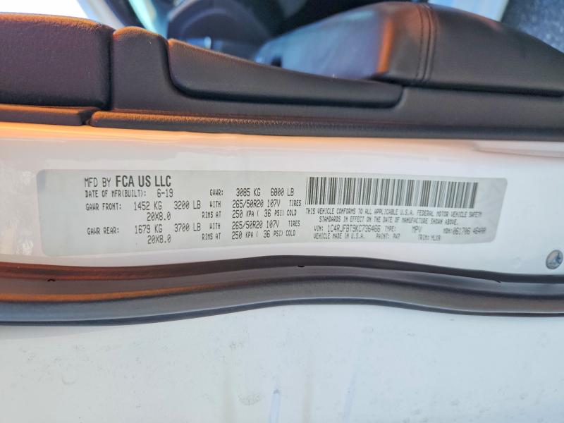 Продаж на аукціоні авто 2019 Jeep Grand Cherokee, vin: 1C4RJFBT9KC736466, номер лоту: 56741866