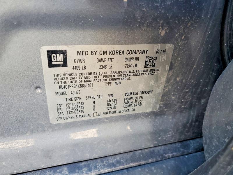 Продаж на аукціоні авто 2019 Buick Encore, vin: KL4CJESB4KB850401, номер лоту: 55421826