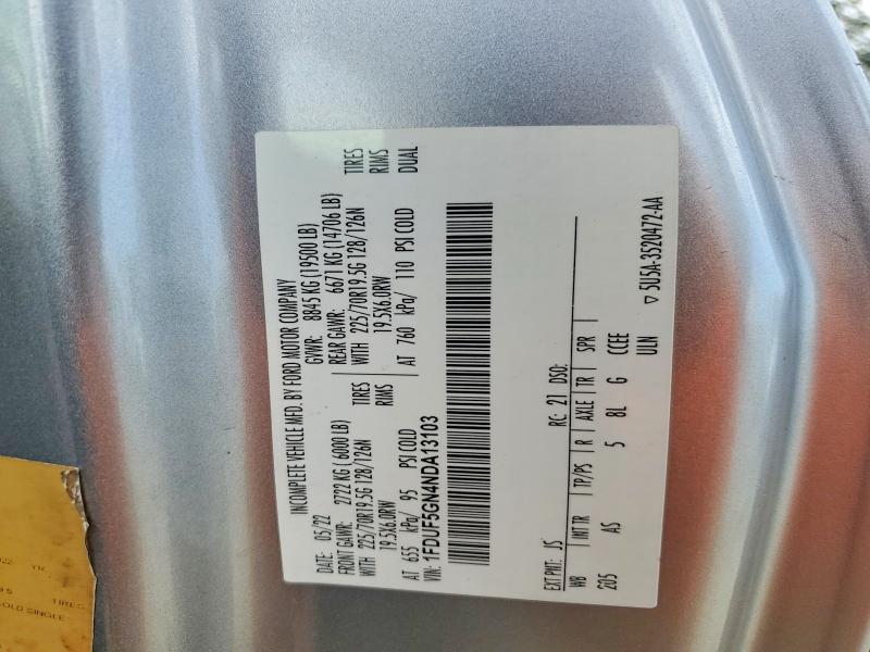 2022 Ford F550 მანქანა იყიდება აუქციონზე, vin: 1FDUF5GN4NDA13103, აუქციონის ნომერი: 63728836
