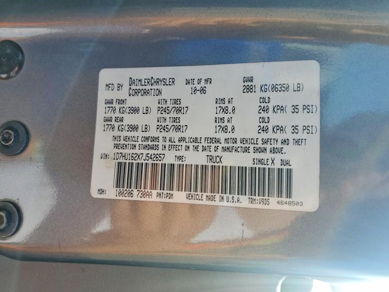 55962516 :رقم المزاد ، 1D7HU162X7J542657 vin ، 2007 Dodge Ram 1500 مزاد بيع