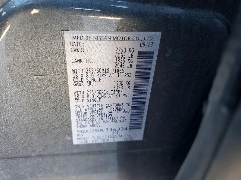 Продаж на аукціоні авто 2024 Infiniti Qx60, vin: 5N1DL1ES8RC336334, номер лоту: 57013026