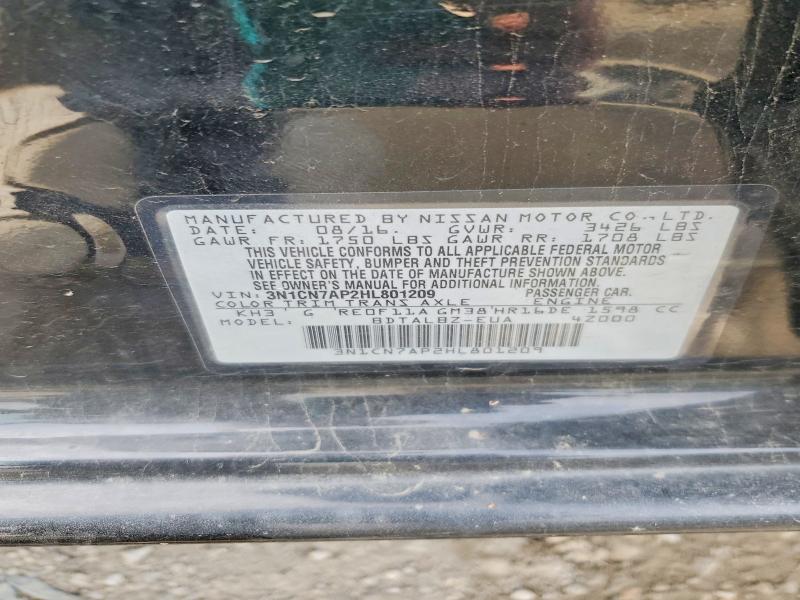 Продаж на аукціоні авто 2017 Nissan Versa, vin: 3N1CN7AP2HL801209, номер лоту: 55920996