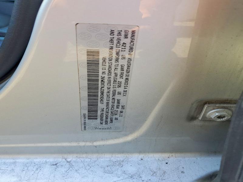 Продажа на аукционе авто 2011 Volkswagen Jetta, vin: 3VWDX7AJ3BM393437, номер лота: 56976836