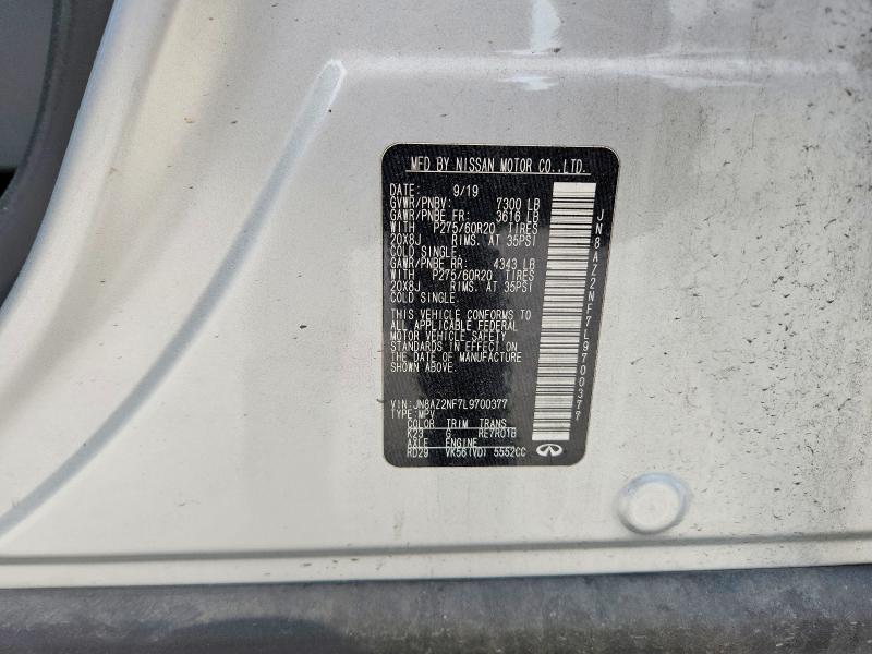 59253856 :رقم المزاد ، JN8AZ2NF7L9700377 vin ، 2020 Infiniti Qx80 مزاد بيع