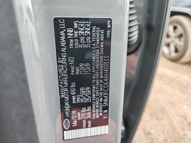56489366 :رقم المزاد ، 5NMJFCDE4RH401333 vin ، 2024 Hyundai Tucson مزاد بيع