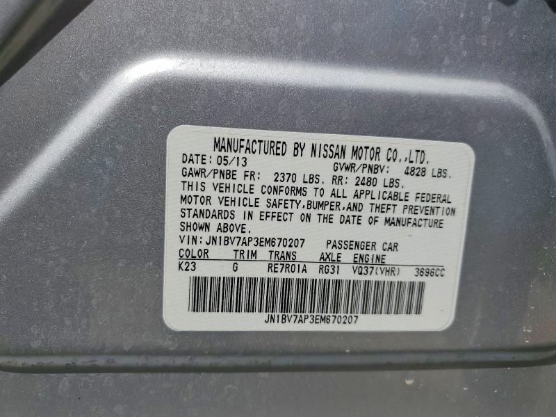 Aukcja sprzedaży 2014 Infiniti Q50, vin: JN1BV7AP3EM670207, numer aukcji: 57047446
