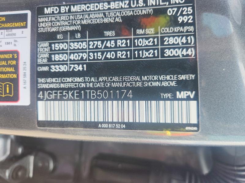Aukcja sprzedaży 2026 Mercedes-benz Gls, vin: 4JGFF5KE1TB501174, numer aukcji: 57479876
