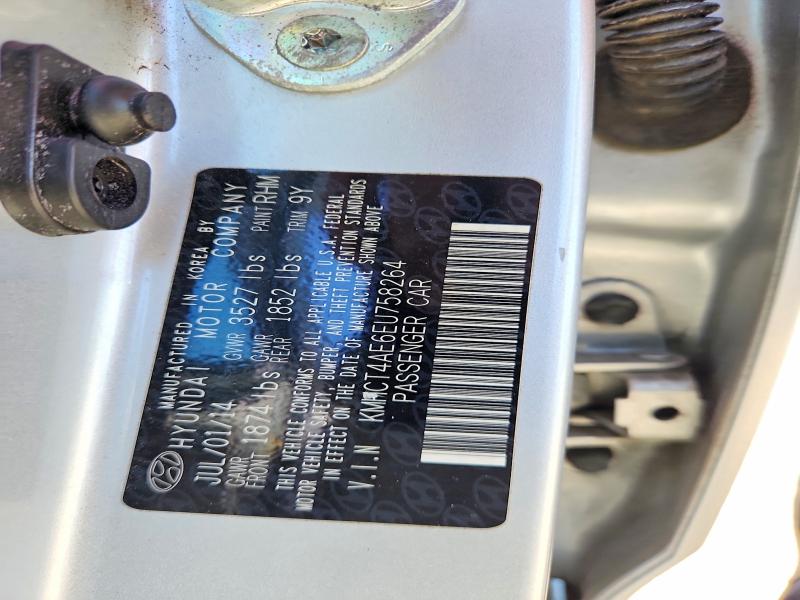 55425116 :رقم المزاد ، KMHCT4AE6EU758264 vin ، 2014 Hyundai Accent مزاد بيع