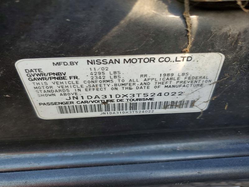 Продажа на аукционе авто 2003 Nissan Maxima, vin: JN1DA31DX3T524022, номер лота: 55974566