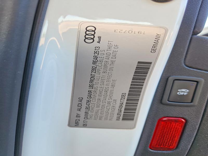 Aukcja sprzedaży 2017 Audi A4, vin: WAUENAF49HA172053, numer aukcji: 58811706