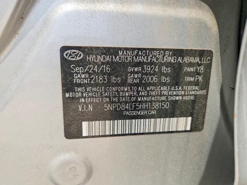Продажа на аукционе авто 2017 Hyundai Elantra, vin: 5NPD84LF5HH138150, номер лота: 55604366