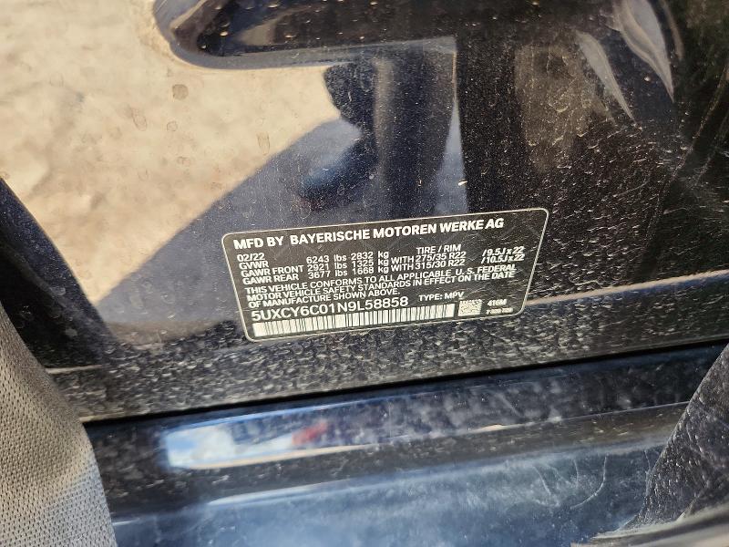 Aukcja sprzedaży 2022 Bmw X6, vin: 5UXCY6C01N9L58858, numer aukcji: 58403036