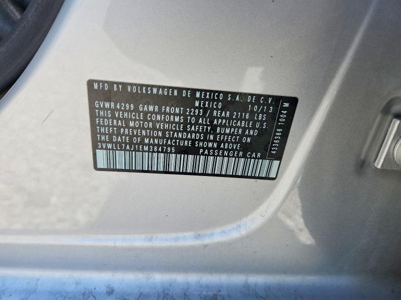 Aukcja sprzedaży 2014 Volkswagen Jetta, vin: 3VWLL7AJ1EM384795, numer aukcji: 57063676