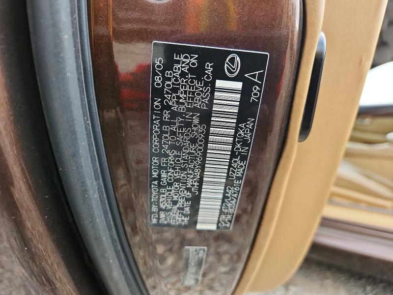Aukcja sprzedaży 2006 Lexus Sc, vin: JTHFN48Y969000935, numer aukcji: 58551616