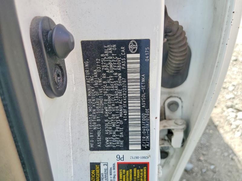 Aukcja sprzedaży 2012 Toyota Camry, vin: 4T4BF1FK4CR203767, numer aukcji: 57813776