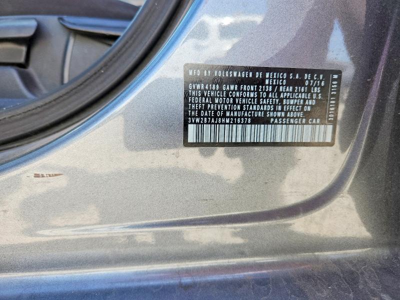 Aukcja sprzedaży 2017 Volkswagen Jetta, vin: 3VW2B7AJ8HM216378, numer aukcji: 55733776