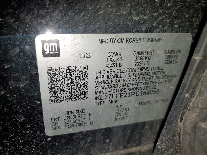 Продажа на аукционе авто 2024 Chevrolet Trax, vin: KL77LFE21RC164059, номер лота: 55422726