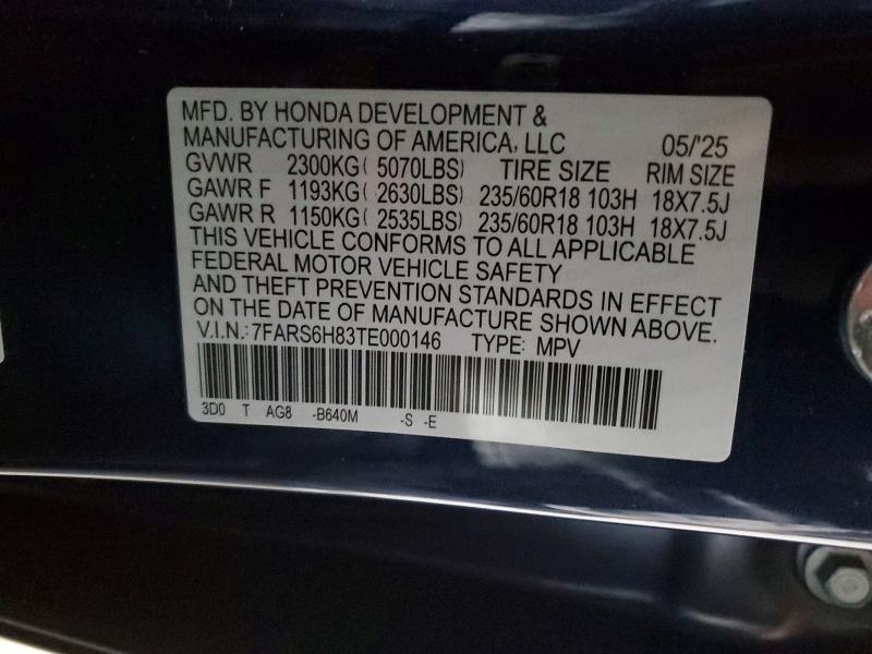 55690326 :رقم المزاد ، 7FARS6H83TE000146 vin ، 2026 Honda Cr-v مزاد بيع