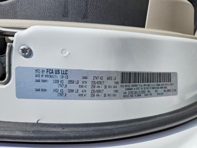 Продаж на аукціоні авто 2020 Chrysler Pacifica, vin: 2C4RC1BG1LR123587, номер лоту: 57495656