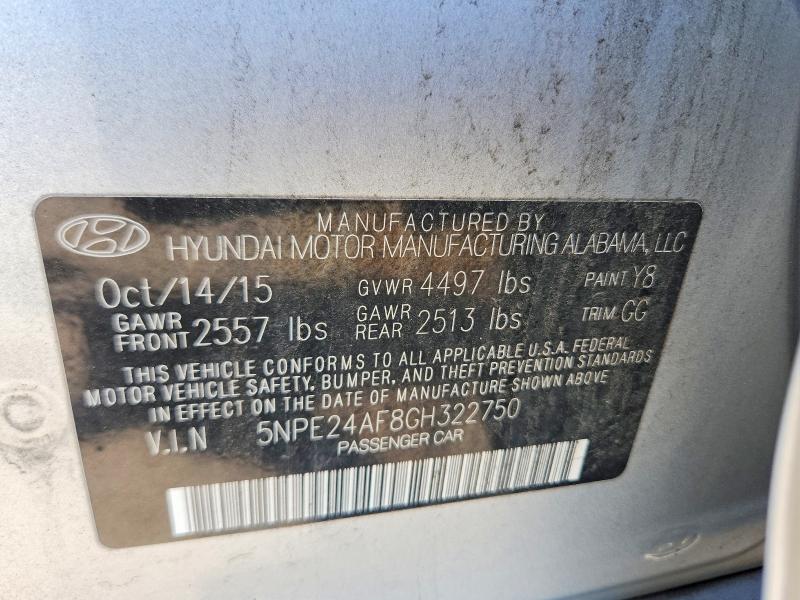 Aukcja sprzedaży 2016 Hyundai Sonata, vin: 5NPE24AF8GH322750, numer aukcji: 56300836