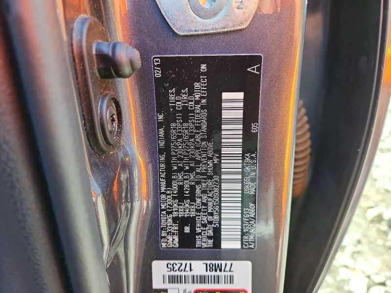 Aukcja sprzedaży 2013 Toyota Sequoia, vin: 5TDBY5G15DS082730, numer aukcji: 57115106