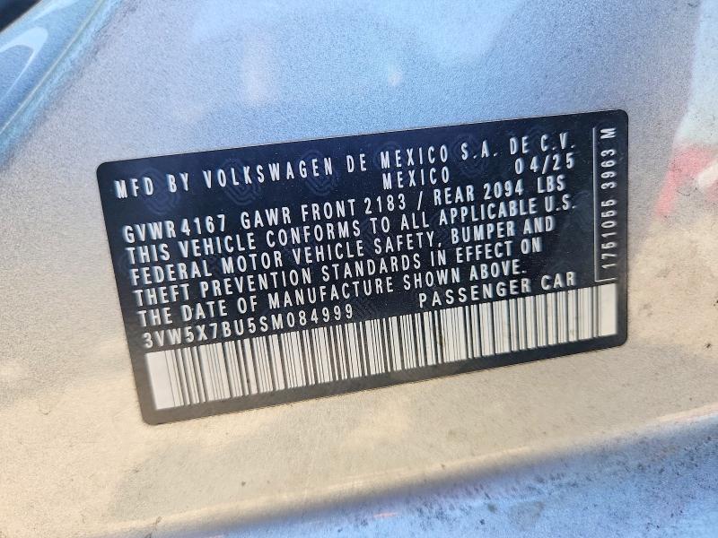 Aukcja sprzedaży 2025 Volkswagen Jetta, vin: 3VW5X7BU5SM084999, numer aukcji: 55684666