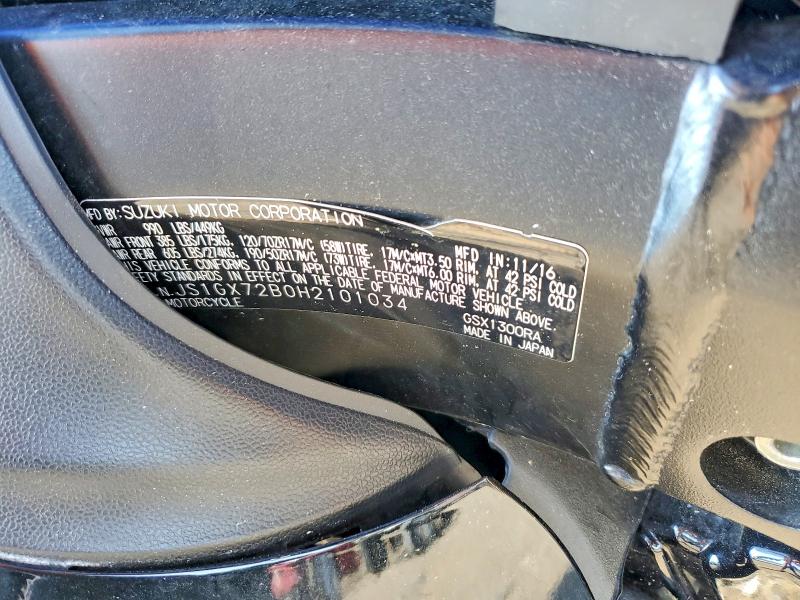 Продажа на аукционе авто 2017 Suzuki Gsx1300, vin: JS1GX72B0H2101034, номер лота: 57195966
