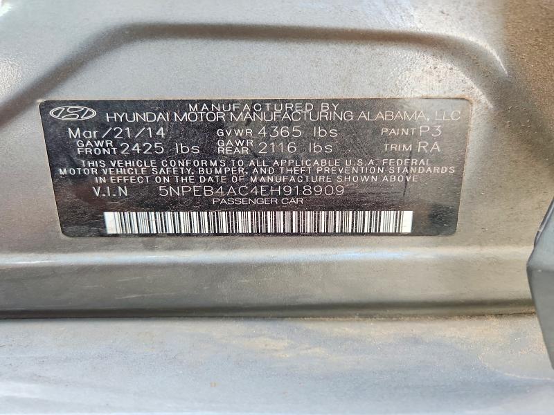 56659966 :رقم المزاد ، 5NPEB4AC4EH918909 vin ، 2014 Hyundai Sonata مزاد بيع