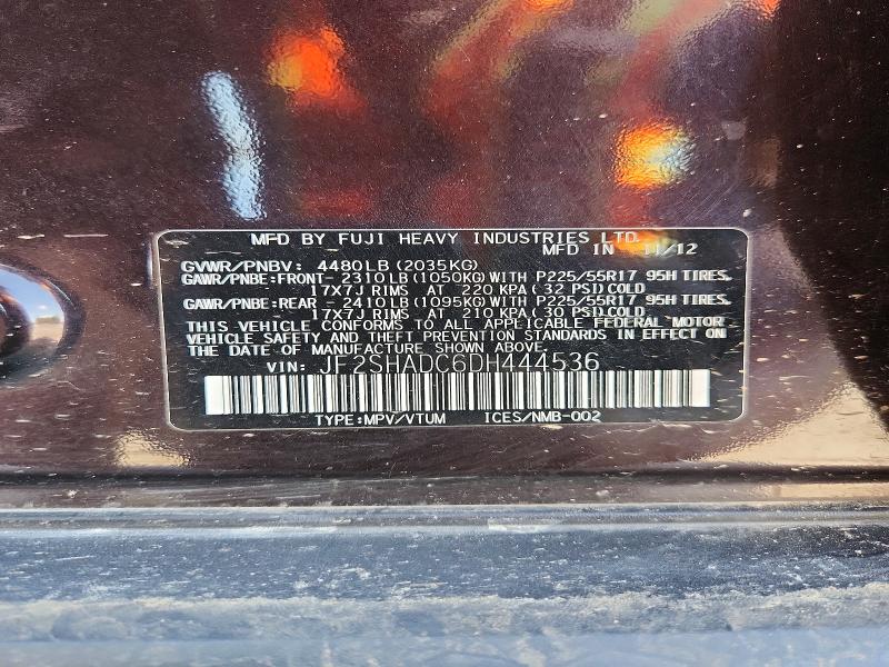 56673926 :رقم المزاد ، JF2SHADC6DH444536 vin ، 2013 Subaru Forester مزاد بيع