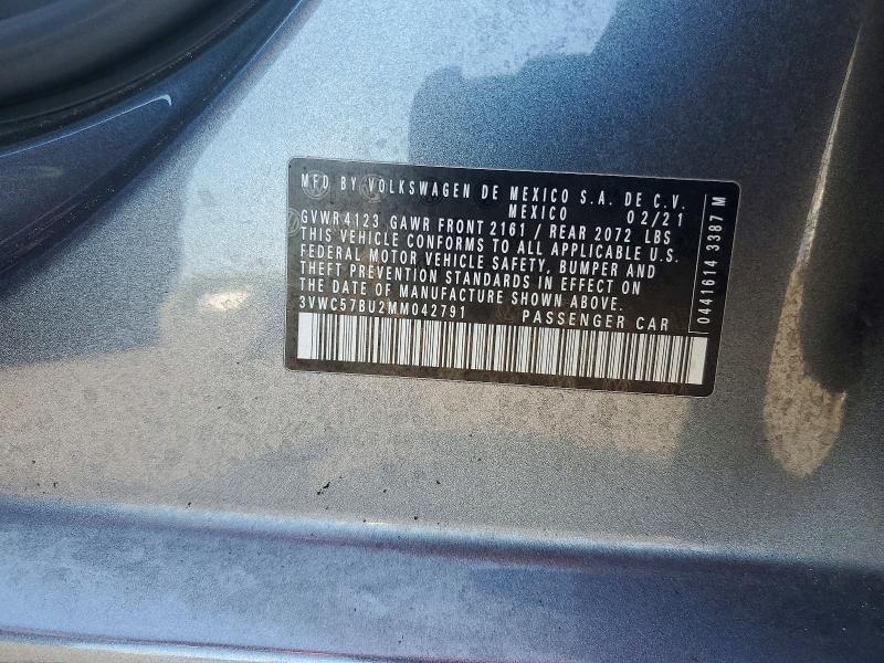 Продаж на аукціоні авто 2021 Volkswagen Jetta, vin: 3VWC57BU2MM042791, номер лоту: 59131976