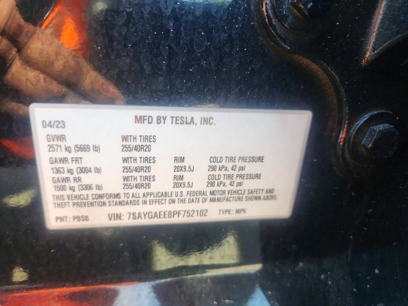 Продажа на аукционе авто 2023 Tesla Model Y, vin: 7SAYGAEE8PF752102, номер лота: 56777976